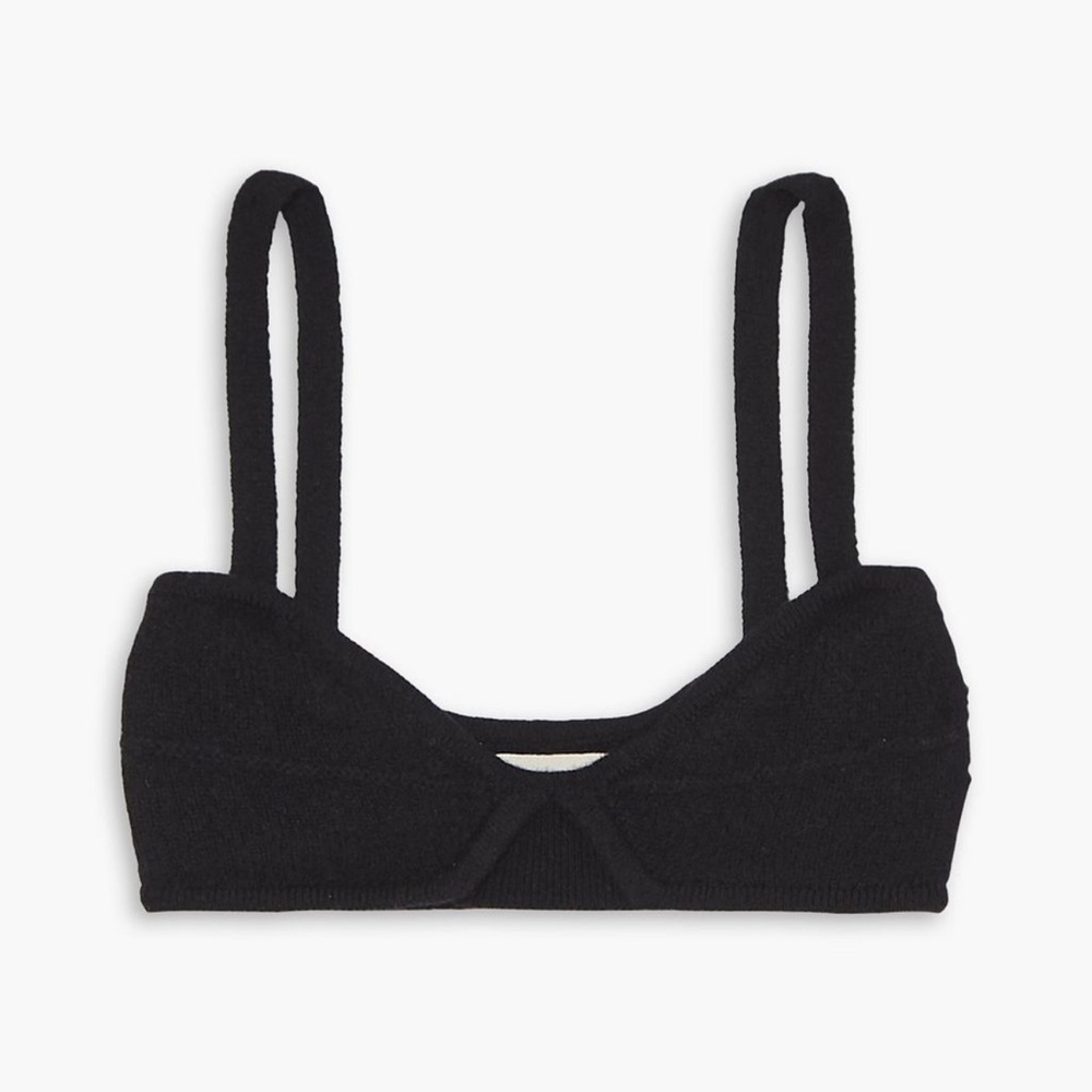 KHAITE Authentic Eda Cashmere Bralette in black size S New